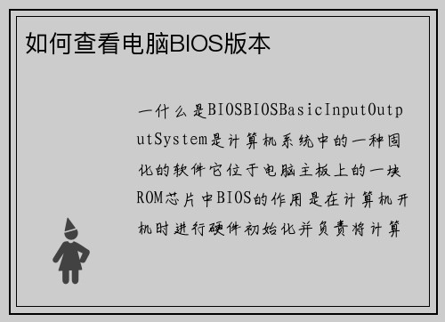 如何查看电脑BIOS版本